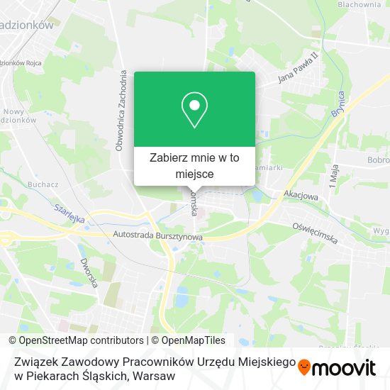 Mapa Związek Zawodowy Pracowników Urzędu Miejskiego w Piekarach Śląskich