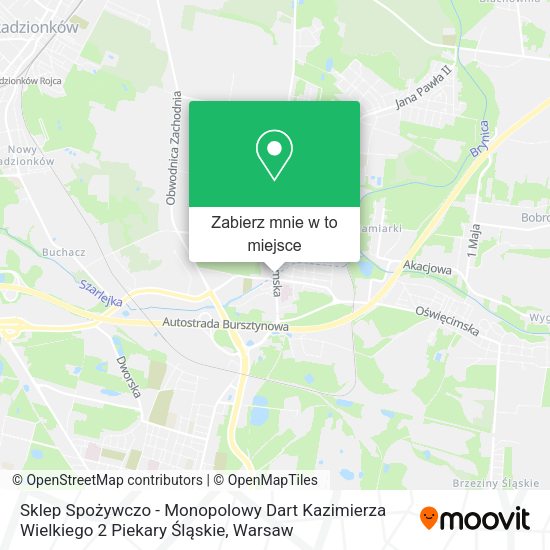 Mapa Sklep Spożywczo - Monopolowy Dart Kazimierza Wielkiego 2 Piekary Śląskie