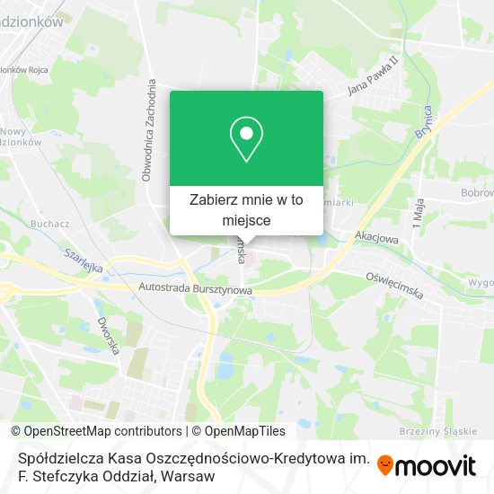 Mapa Spółdzielcza Kasa Oszczędnościowo-Kredytowa im. F. Stefczyka Oddział