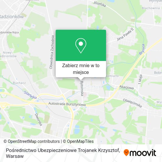 Mapa Pośrednictwo Ubezpieczeniowe Trojanek Krzysztof