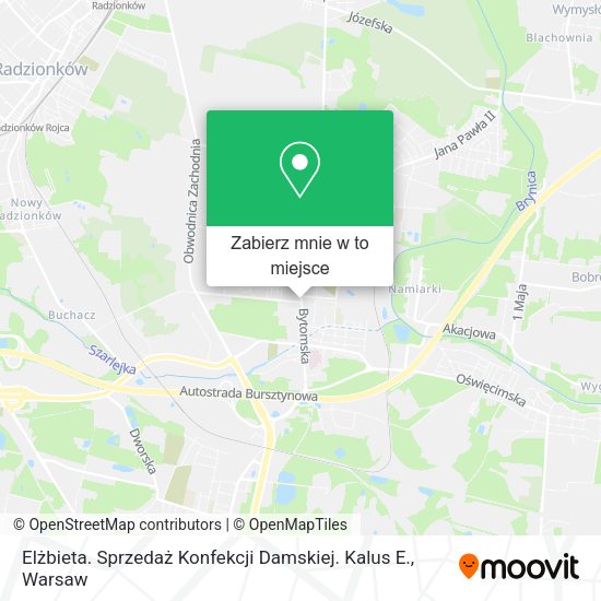 Mapa Elżbieta. Sprzedaż Konfekcji Damskiej. Kalus E.