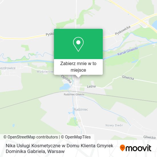 Mapa Nika Usługi Kosmetyczne w Domu Klienta Gmyrek Dominika Gabriela