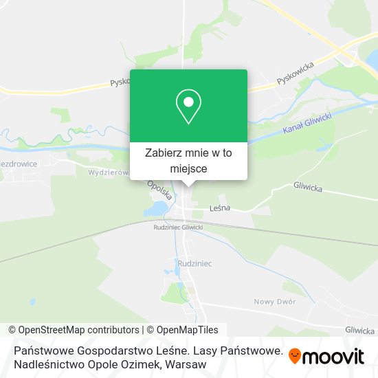 Mapa Państwowe Gospodarstwo Leśne. Lasy Państwowe. Nadleśnictwo Opole Ozimek