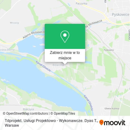 Mapa Tdprojekt. Usługi Projektowo - Wykonawcze. Dyas T.