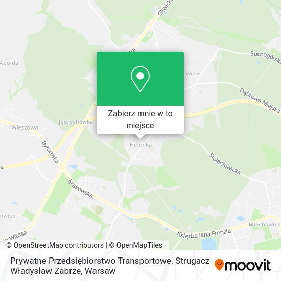 Mapa Prywatne Przedsiębiorstwo Transportowe. Strugacz Władysław Zabrze