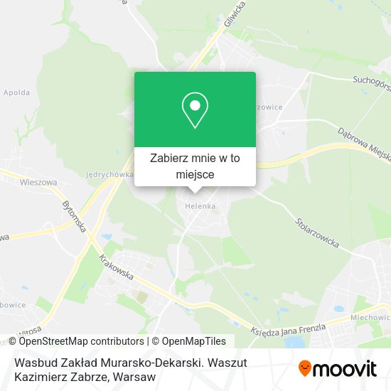 Mapa Wasbud Zakład Murarsko-Dekarski. Waszut Kazimierz Zabrze