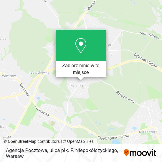 Mapa Agencja Pocztowa, ulica płk. F. Niepokólczyckiego