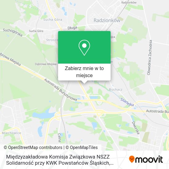 Mapa Międzyzakładowa Komisja Związkowa NSZZ Solidarność przy KWK Powstańców Śląskich