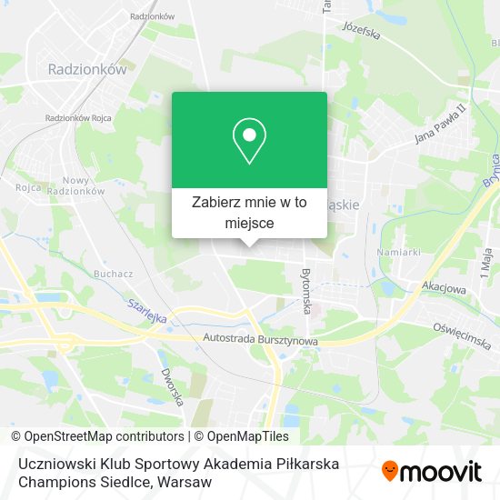 Mapa Uczniowski Klub Sportowy Akademia Piłkarska Champions Siedlce