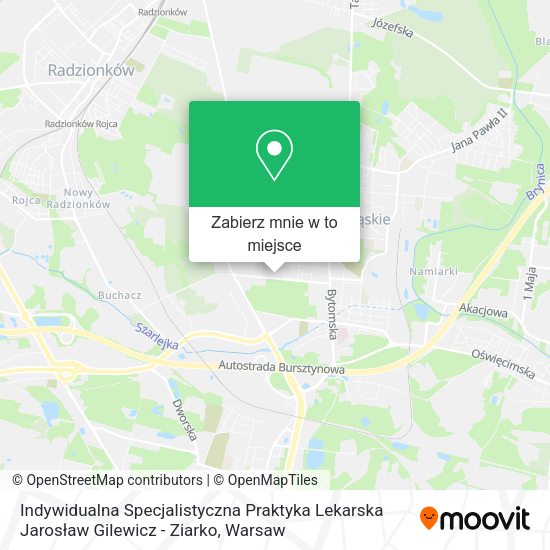 Mapa Indywidualna Specjalistyczna Praktyka Lekarska Jarosław Gilewicz - Ziarko