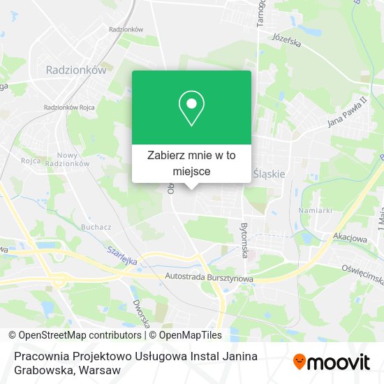 Mapa Pracownia Projektowo Usługowa Instal Janina Grabowska