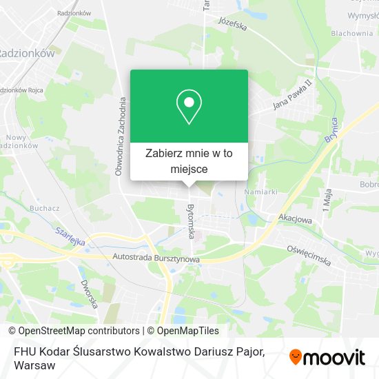 Mapa FHU Kodar Ślusarstwo Kowalstwo Dariusz Pajor