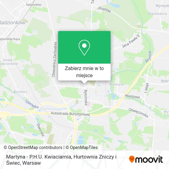 Mapa Martyna - P.H.U. Kwiaciarnia, Hurtownia Zniczy i Świec