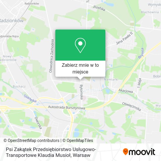 Mapa Psi Zakątek Przedsiębiorstwo Usługowo-Transportowe Klaudia Musioł