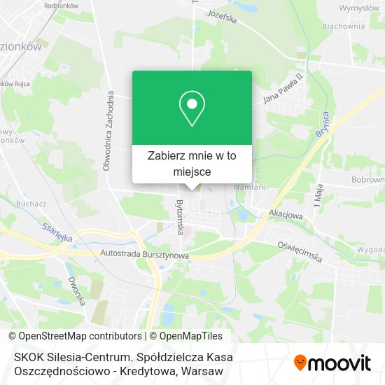 Mapa SKOK Silesia-Centrum. Spółdzielcza Kasa Oszczędnościowo - Kredytowa