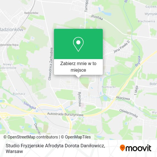 Mapa Studio Fryzjerskie Afrodyta Dorota Daniłowicz