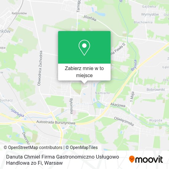 Mapa Danuta Chmiel Firma Gastronomiczno Usługowo Handlowa zo Fi