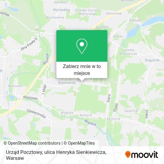 Mapa Urząd Pocztowy, ulica Henryka Sienkiewicza