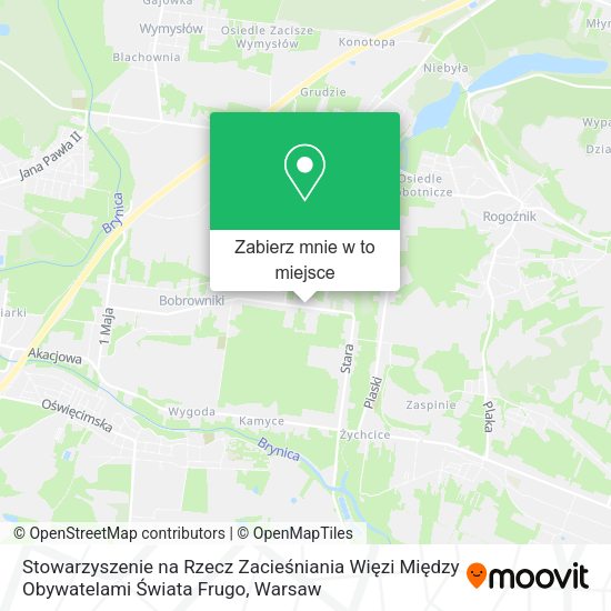 Mapa Stowarzyszenie na Rzecz Zacieśniania Więzi Między Obywatelami Świata Frugo