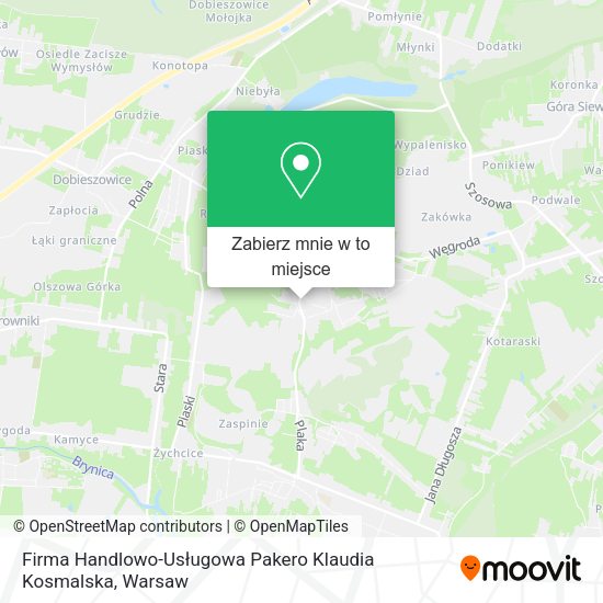 Mapa Firma Handlowo-Usługowa Pakero Klaudia Kosmalska