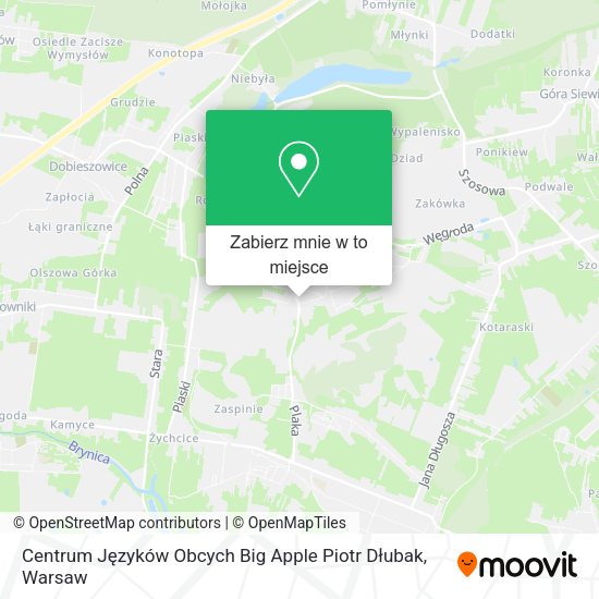 Mapa Centrum Języków Obcych Big Apple Piotr Dłubak