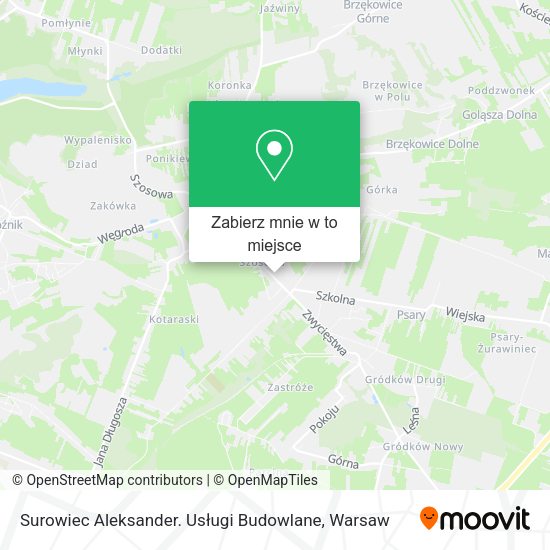 Mapa Surowiec Aleksander. Usługi Budowlane