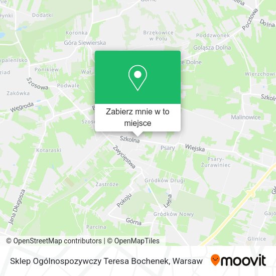 Mapa Sklep Ogólnospozywczy Teresa Bochenek