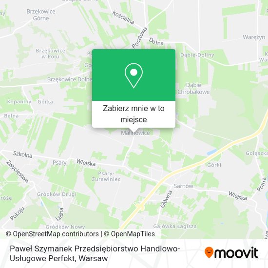 Mapa Paweł Szymanek Przedsiębiorstwo Handlowo-Usługowe Perfekt