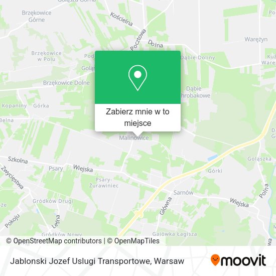 Mapa Jablonski Jozef Uslugi Transportowe