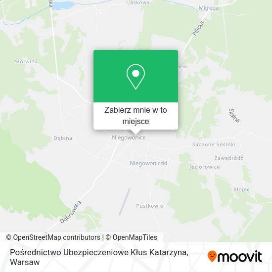 Mapa Pośrednictwo Ubezpieczeniowe Kłus Katarzyna