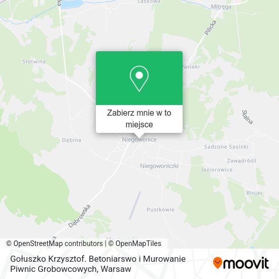 Mapa Gołuszko Krzysztof. Betoniarswo i Murowanie Piwnic Grobowcowych