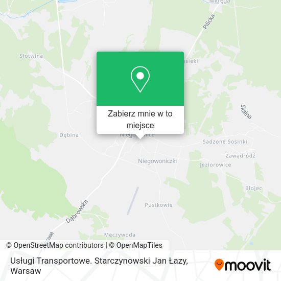 Mapa Usługi Transportowe. Starczynowski Jan Łazy