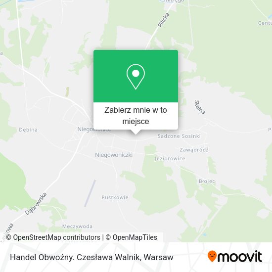 Mapa Handel Obwoźny. Czesława Walnik