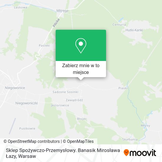 Mapa Sklep Spożywczo-Przemysłowy. Banasik Mirosława Łazy