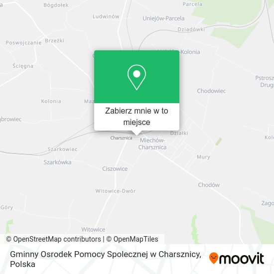 Mapa Gminny Osrodek Pomocy Spolecznej w Charsznicy