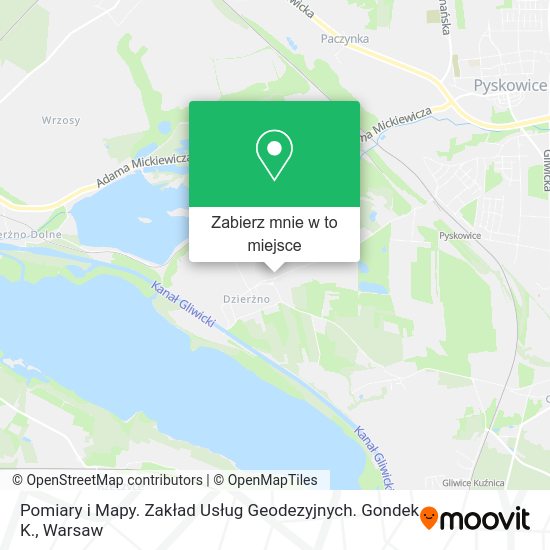 Mapa Pomiary i Mapy. Zakład Usług Geodezyjnych. Gondek K.