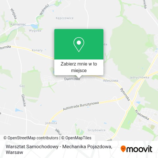 Mapa Warsztat Samochodowy - Mechanika Pojazdowa