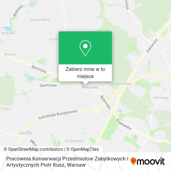 Mapa Pracownia Konserwacji Przedmiotow Zabytkowych i Artystycznych Piotr Kusz