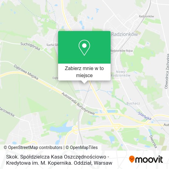 Mapa Skok. Spółdzielcza Kasa Oszczędnościowo - Kredytowa im. M. Kopernika. Oddział