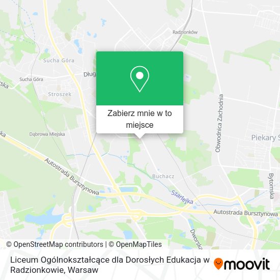 Mapa Liceum Ogólnokształcące dla Dorosłych Edukacja w Radzionkowie