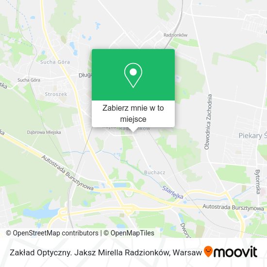 Mapa Zakład Optyczny. Jaksz Mirella Radzionków