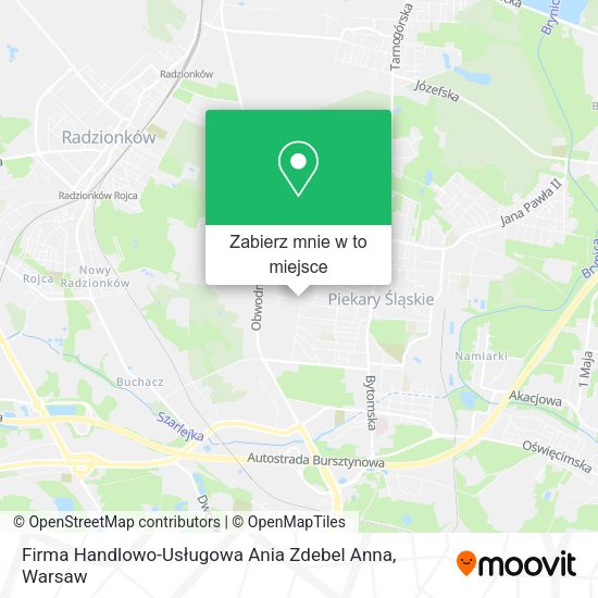 Mapa Firma Handlowo-Usługowa Ania Zdebel Anna