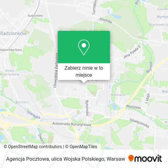 Mapa Agencja Pocztowa, ulica Wojska Polskiego