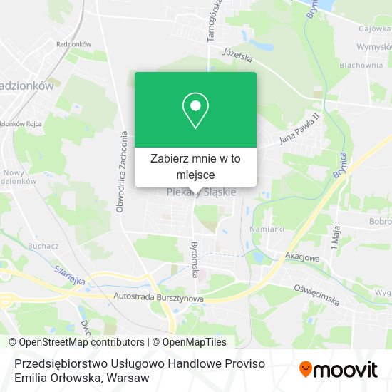 Mapa Przedsiębiorstwo Usługowo Handlowe Proviso Emilia Orłowska