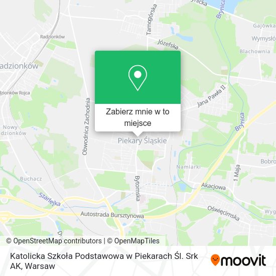 Mapa Katolicka Szkoła Podstawowa w Piekarach Śl. Srk AK