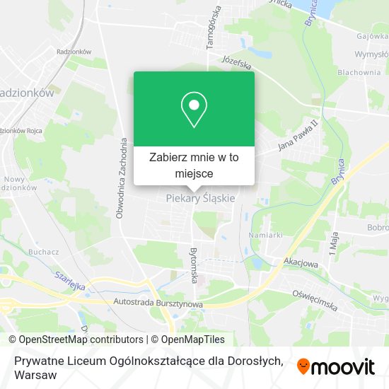 Mapa Prywatne Liceum Ogólnokształcące dla Dorosłych