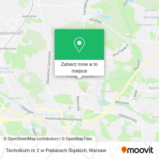 Mapa Technikum nr 2 w Piekarach Śląskich