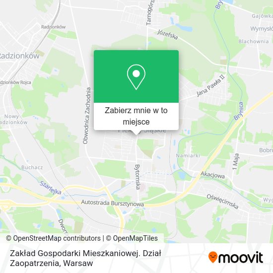 Mapa Zakład Gospodarki Mieszkaniowej. Dział Zaopatrzenia