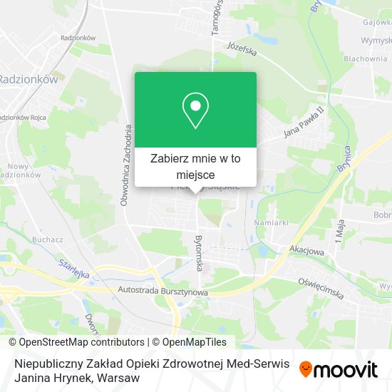 Mapa Niepubliczny Zakład Opieki Zdrowotnej Med-Serwis Janina Hrynek