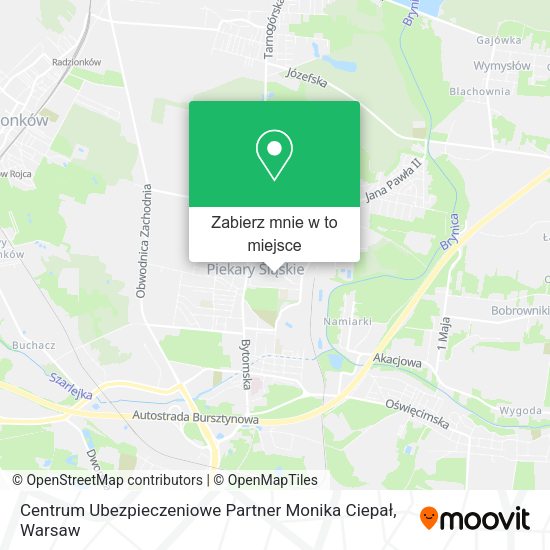 Mapa Centrum Ubezpieczeniowe Partner Monika Ciepał